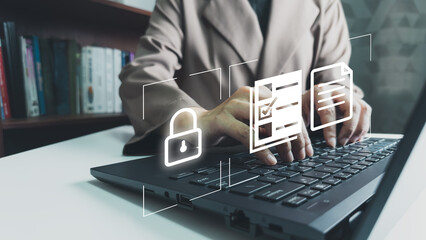 Access to electronics document by laptop, allow authentication to use Internet, security online by...