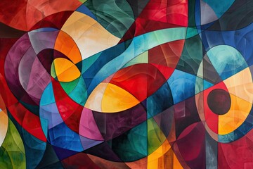 Fototapeta premium strength and resilience through abstract shapesbold lines and contrasting colors to symbolize the body’s ability to heal and overcome challenges 