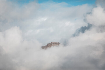 clouds in the mountains