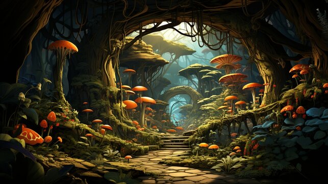 An abstract nature-inspired design with sleek lines and rounded polygons, blending organic shapes with a modern, futuristic look for a unique visual effect.