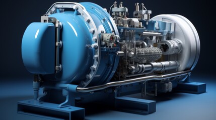 Fototapeta premium Gas Pipeline Compression Station Centrifugal compressors 