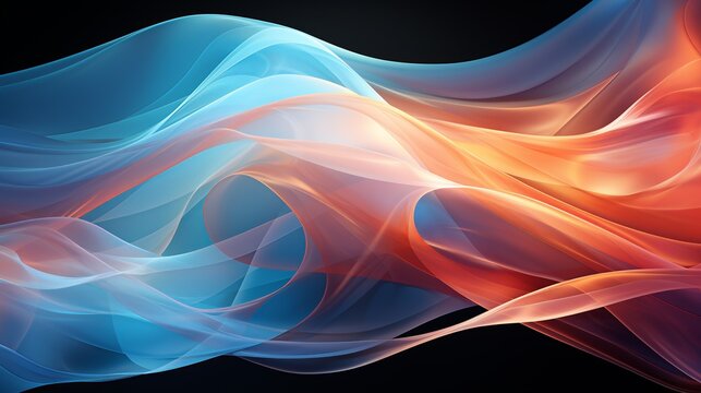 An abstract pattern with flowing lines and polygonal shapes in cool tones, representing the fusion of natural elements and modern, futuristic design.