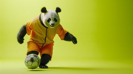 Panda Mastering Soccer A Surreal Take on Fitness and Fun