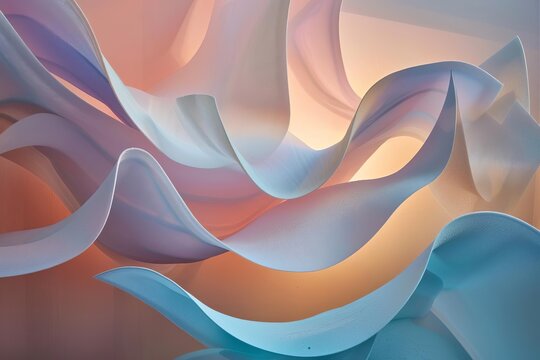 Soft curves in pastel tones, suggesting calmness and serenity