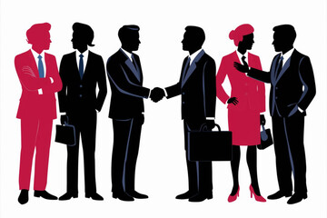 Business people shaking hands, business people silhouette 