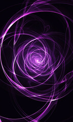 暗闇に輝く紫色の光の渦　Generative AI