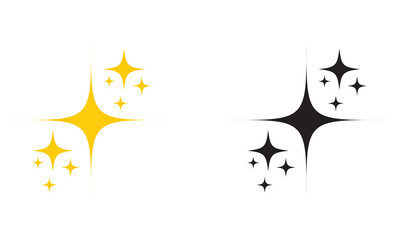 Golden yellow and black  Star Vector clipart background Elements. EPS 10