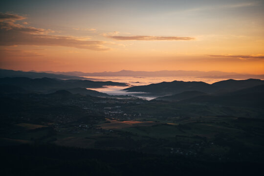 sunrise over the mountains from Sitno