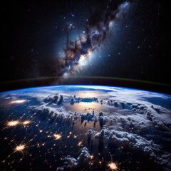 Beyond the Atmosphere: Illustration of Satellites Drifting in Earth's Orbit