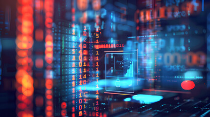 A screen showing a secure two-factor authentication process, Secure Software Development, blurred background, with copy space