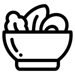 Salad Bowl  Icon Element For Design