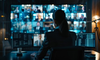 CEO in Video Conference with International Business Partners
