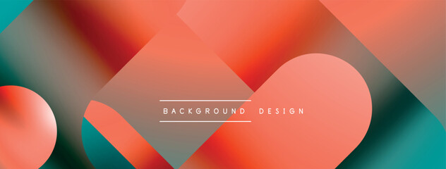 Simple geometric forms - dynamic geometric abstract background. Visual symphony of shapes and lines design for wallpaper, banner, background, landing page, wall art, invitation, prints, posters