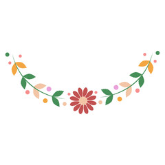 flower branch flower divider flower wreath flower Autumn branch ornament floral divider. element on transparent 