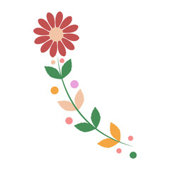 flower branch flower divider flower wreath flower Autumn branch ornament floral divider. element on transparent 