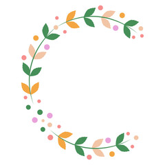 flower branch flower divider flower wreath flower Autumn branch ornament floral divider. element on transparent 