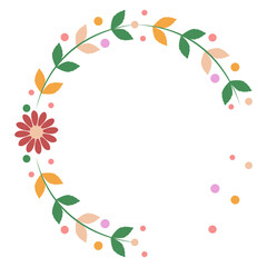 flower branch flower divider flower wreath flower Autumn branch ornament floral divider. element on transparent 