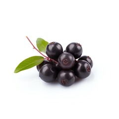 Fresh acai berries isolated on a white background. Perfect for health food, nutrition, organic produce, and natural diet concepts.