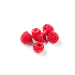 Fresh, ripe raspberries isolated on a white background. Perfect for recipes or healthy eating concepts.