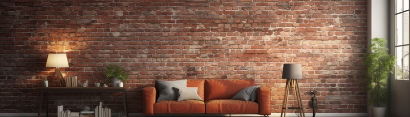 brick wall boasts a texture that adds to its charm the image is bright and cheerful