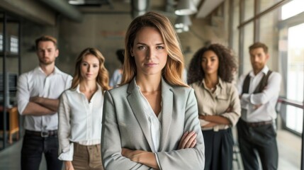 Confident CEO and Business Team in Office: Professional Group Photo [4K Wallpaper]