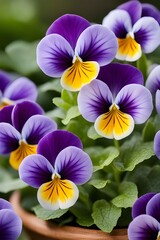 colorful adorable pansies