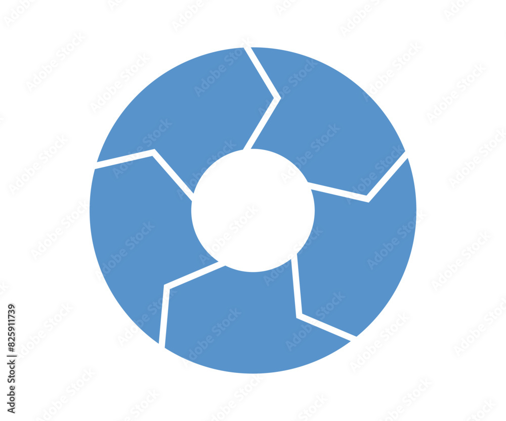 Wall mural five rotation arrow in circular motion. circle arrow combination. circular infographic. graphic diag