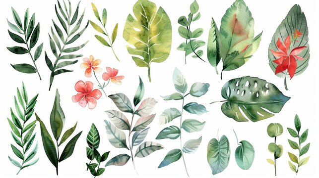 Botanical watercolor collection, suitable for elegant and natural themes