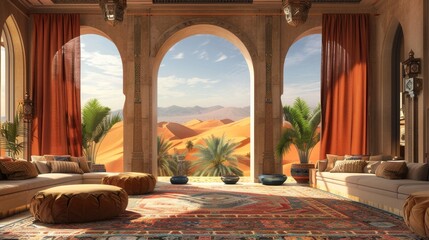Fototapeta premium Arabian luxury palace in the desert