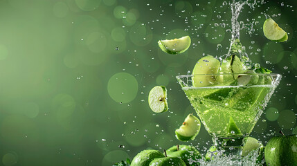 apple cocktail promotion background 
