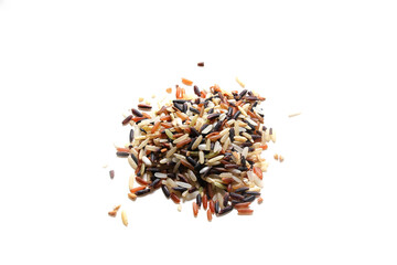 Brown Rice Isolated on White Background