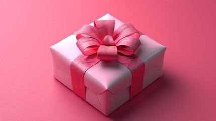 Obraz premium red gift box with ribbon