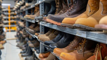 Walls lined with shelves of secondhand boots offering a more affordable option for budgetconscious customers.