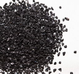 Pile of Silicon Carbide. Black Silicon Carbide crash in small pieces as material based. Fine...