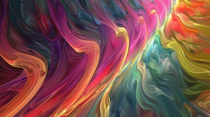 Bright multicolored fractals forming abstract striped textured background 