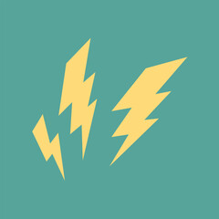 Set of thunder and bolt lightning icons. Vector illustration isolated on white background 