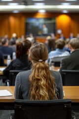Business and Finance Concept : A group of people are sitting at a table in a conference room