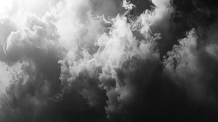 Monochrome smoke design, ideal for backgrounds or overlays