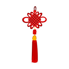 japanese chinese lucky knot cartoon. asian symbol, new element, ornament lunar japanese chinese lucky knot sign. isolated symbol vector illustration