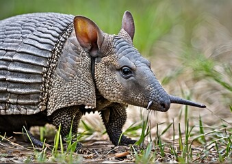 A close-up of an armadillo in South Florida.