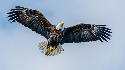 Obraz premium bald Eagle wings spread on sky american symbol 4th of july independence day memorial day