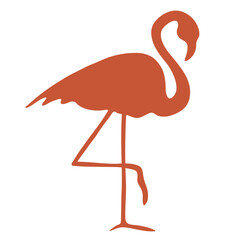 Vector Tropical silhouette Flamingo bird in trendy Boho style. Hawaii bird for Summer Sale Banners. Flat  isolated Vector illustration.