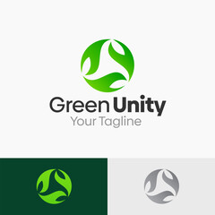 Illustration Vector Graphic Logo of Green Unity. Merging Concepts of eco, leaf or nature Shape. Good for business, startup, company logo