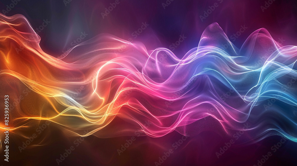 Fototapete Energetic Colorful Abstract Wave Background for Design Projects with Motion and Depth