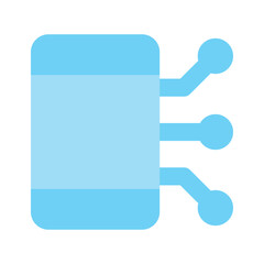 Mobile with network nodes, concept icon of ai mobile