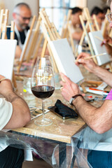 sip and paint night with friends