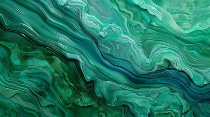 Abstract green layers that mimic the flow of water or natural elements