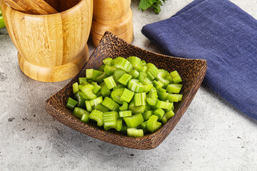 Vegan cuisine - Sliced celery stem