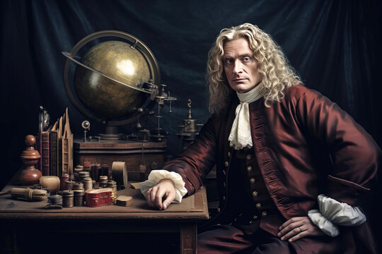 Isaac Newton was an English physicist, mathematician, and brilliant astronomer. AI generated.