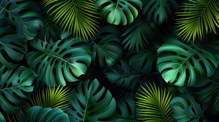 Tropical leaf Wallpaper, Luxury nature leaves pattern